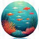 魚の群れとサンゴ